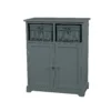 Classic Grey Bathroom Storage Unit With Willow Baskets