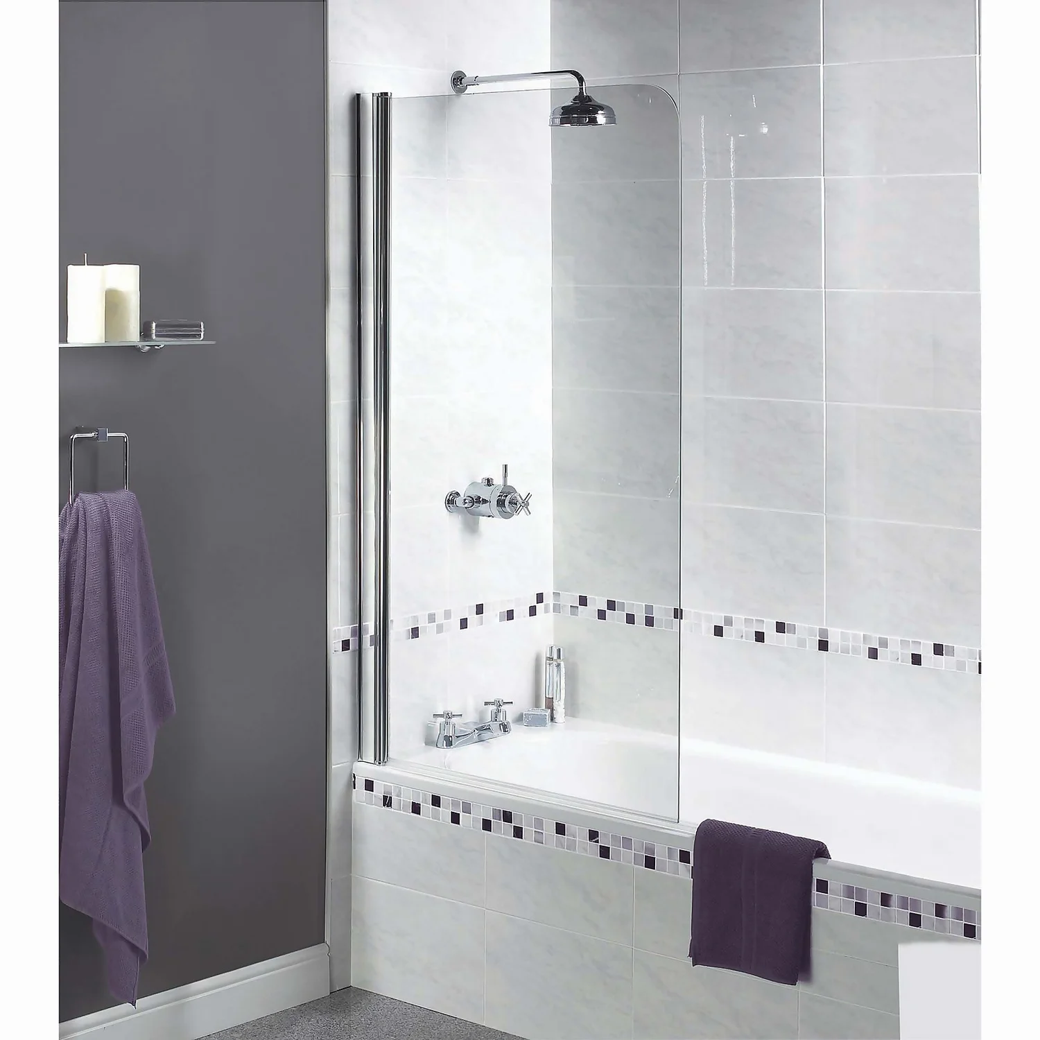 Aqualux Shine Bathscreen - 850 X 1500 X 6mm