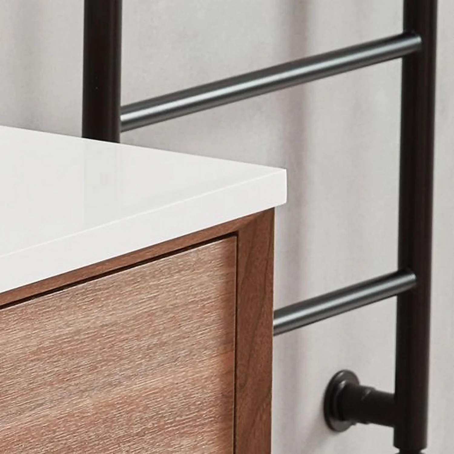 Bathstore Noir Craft Solid Surface Stone Effect Countertop 500mm - Gloss White - Image 2