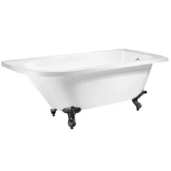 Bathstore Stanton Shower Bath With Black Feet - Right Hand