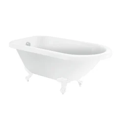 Bathstore Burford Compact Roll Top Bath With White Feet