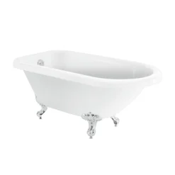 Bathstore Burford Compact Roll Top Bath With Silver Feet