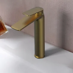 Bathstore Aero Tall Basin Mixer Tap (No Waste) - Brushed Brass