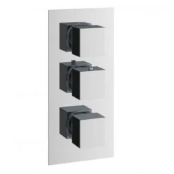 Bathstore Square Thermostatic Shower Valve - 3 Outlets