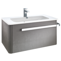 Bathstore Linen 800mm Basin & Wall Mounted Vanity Unit - Grey