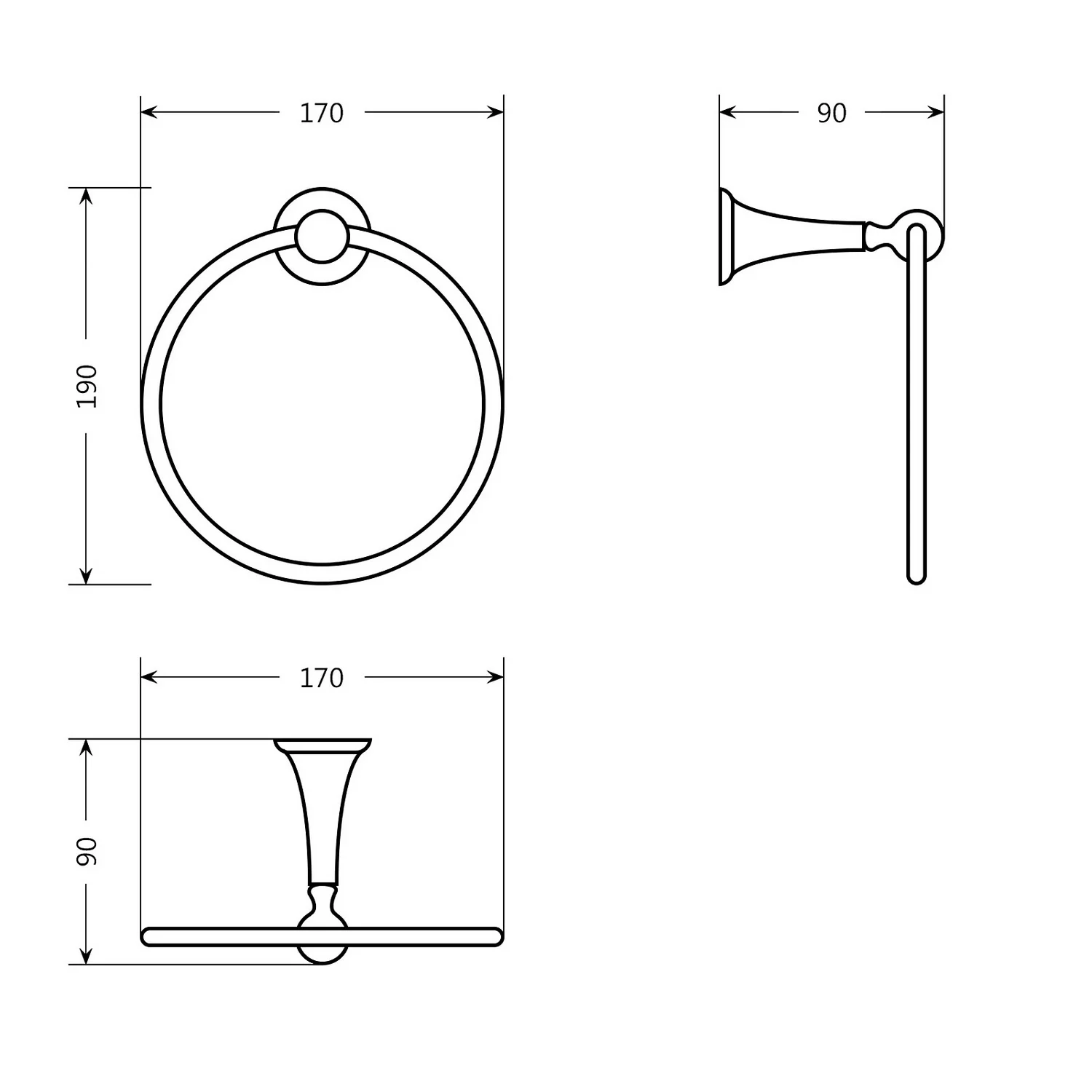 Bathstore Traditional Towel Ring - Image 3