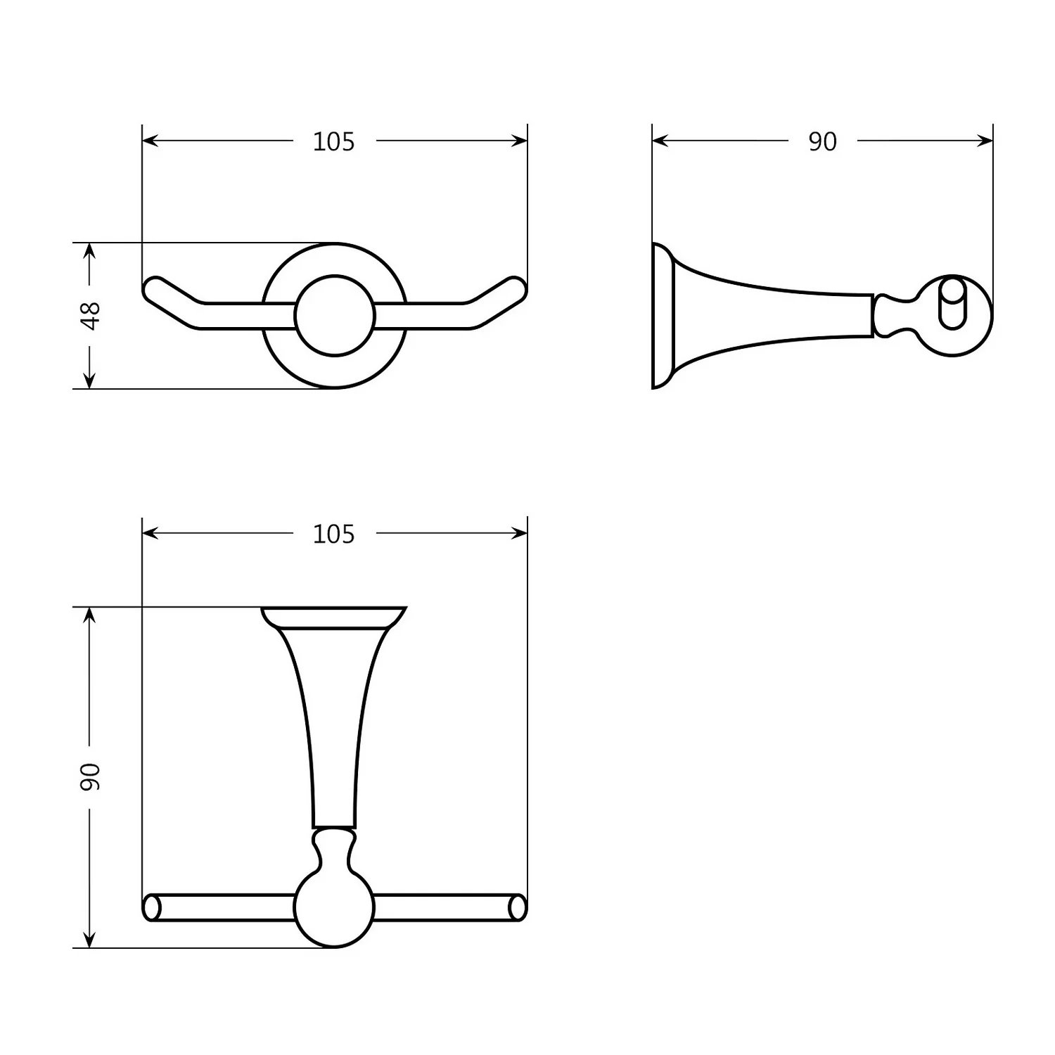 Bathstore Traditional Robe Hook - Image 3