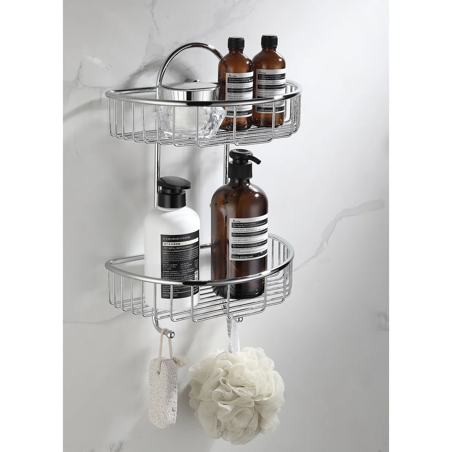 Bathstore Wire Double Semi Circle Basket - Image 2