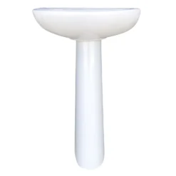 Elmley Ceramic Basin With Pedestal - 2 Tap Holes