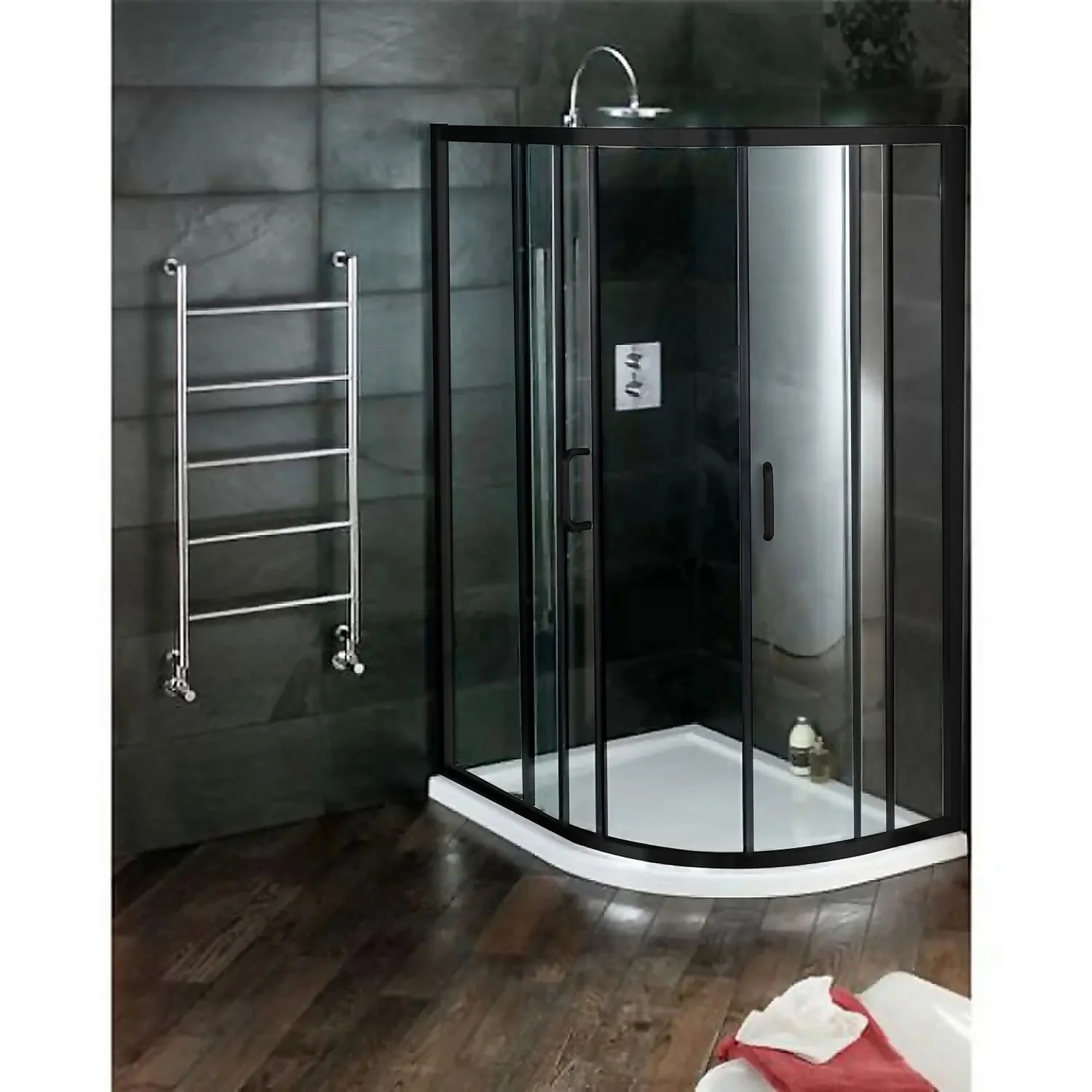 Bathstore Noir 1200mm Black Offset Quadrant Shower Enclosure