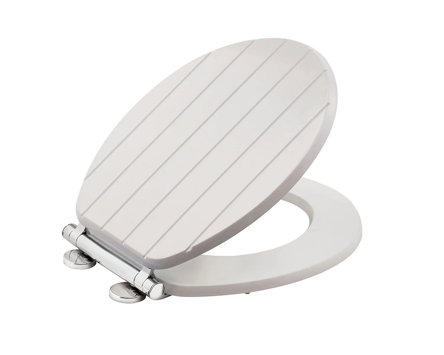 Aqualona Tongue & Groove Wooden Toilet Seat - White