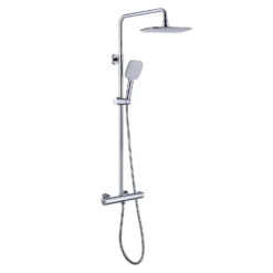 Hunsdon Thermostatic Valve, Square Overhead And Hand Shower Chrome