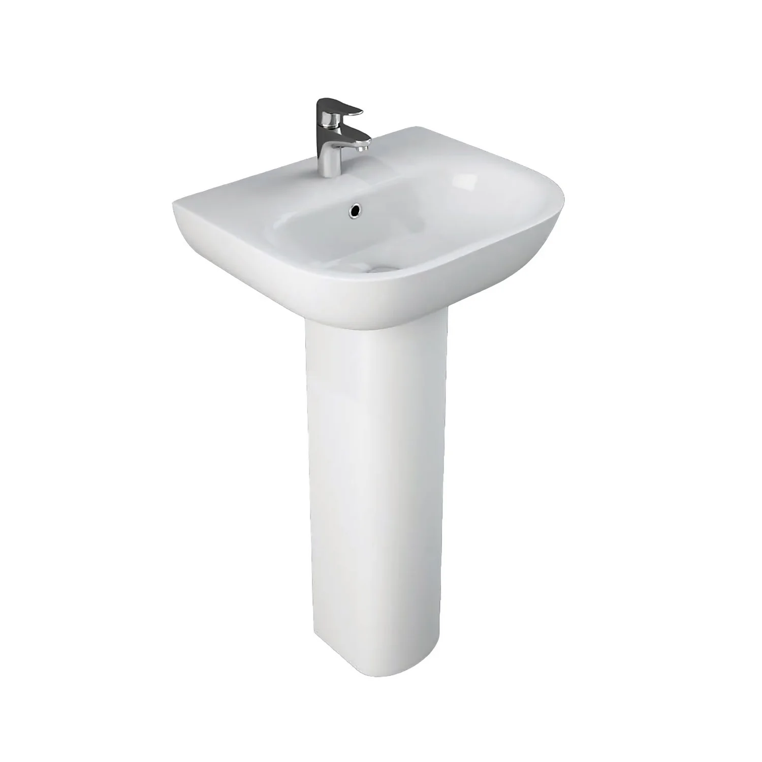 Bathstore Newton 450mm White Basin And Full Pedestal
