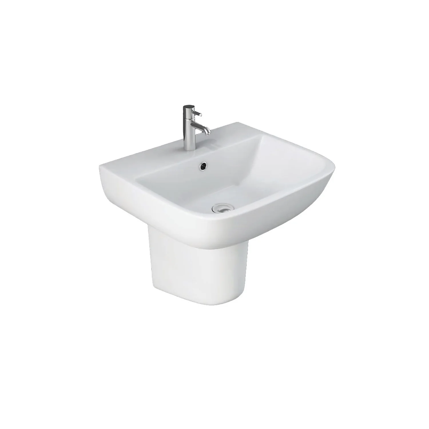 Bathstore Cedar 520mm White Basin And Semi Pedestal