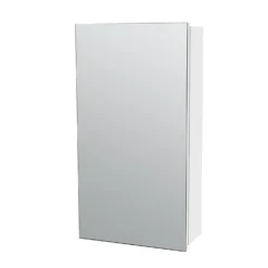 Single Door Mirrored Bathroom Cabinet - White