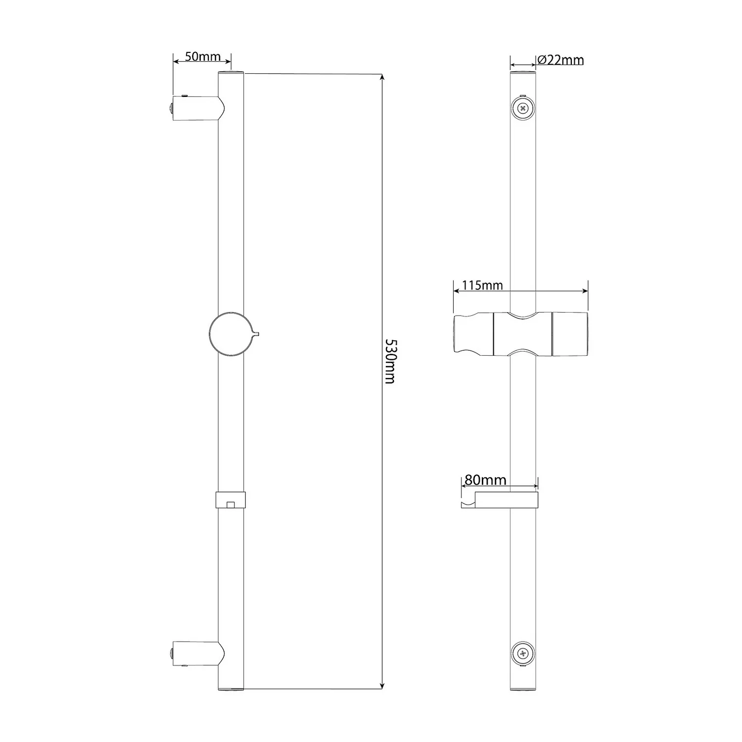 Triton Kian 8000 Series Shower Kit - Matte Black - Image 3