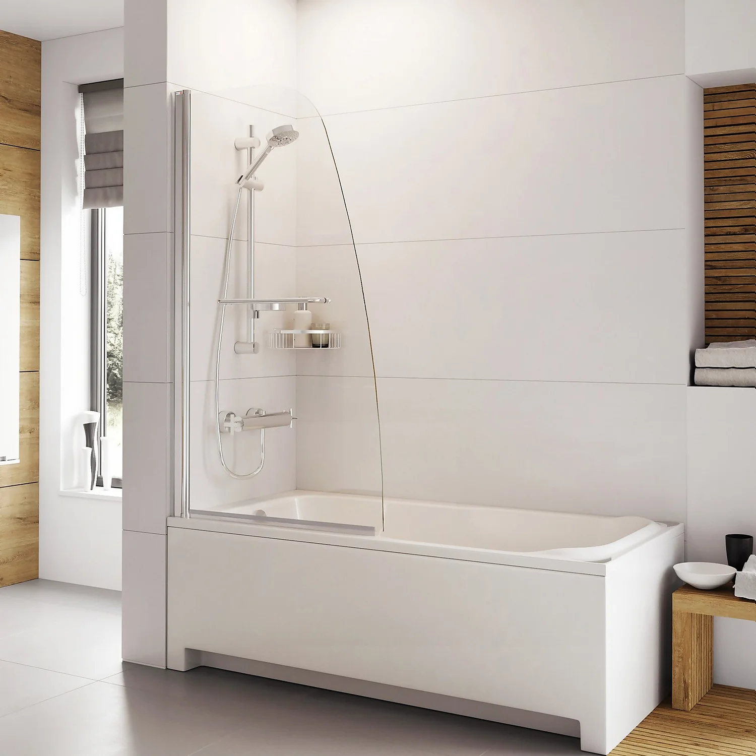 Bathstore Gleam Single Panel Angled Bath Screen - Image 2