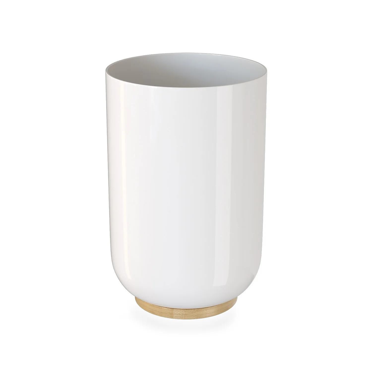 Homebase Toothbrush Holder - White & Bamboo