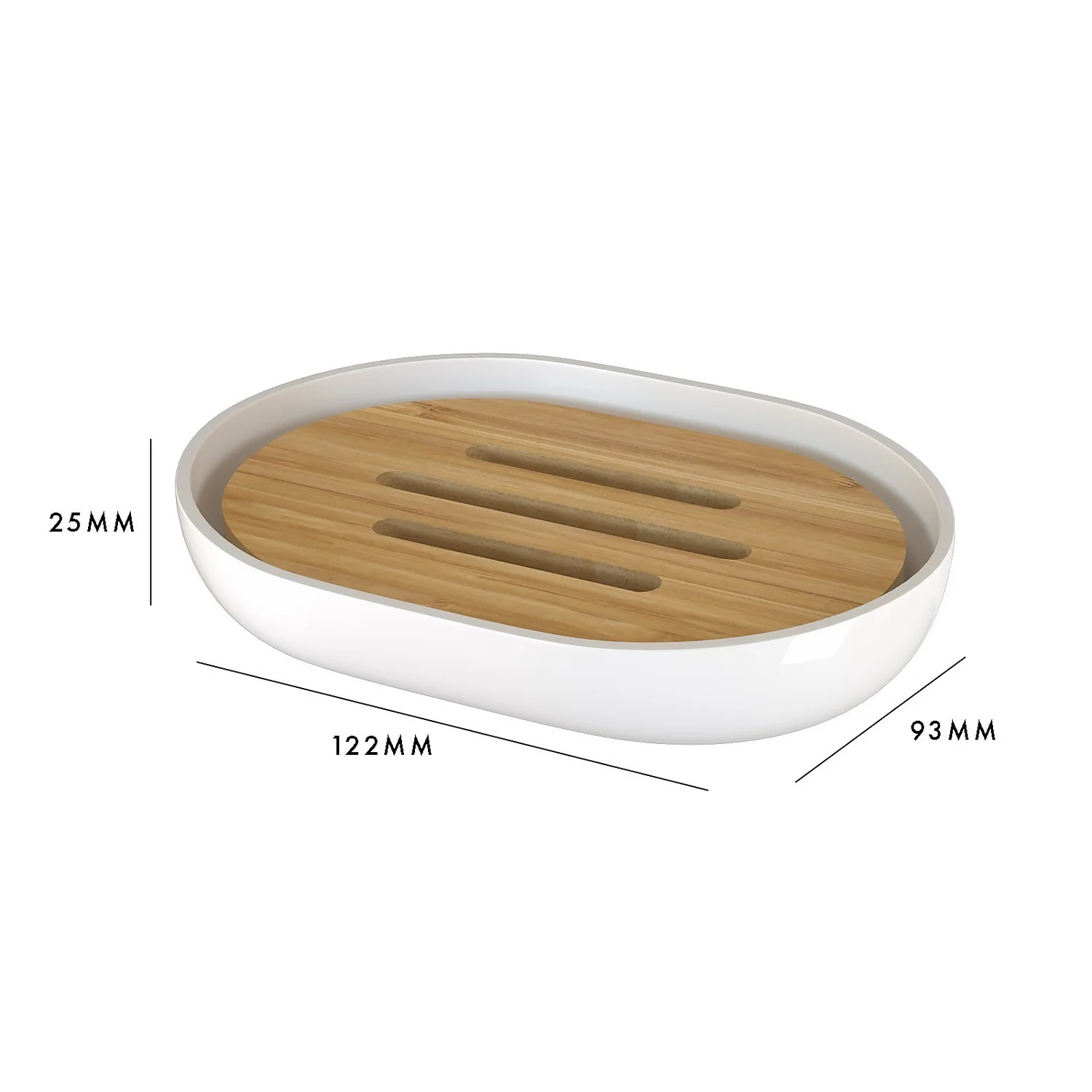 Homebase Soap Dish - White & Bamboo - Image 5