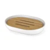 Homebase Soap Dish - White & Bamboo