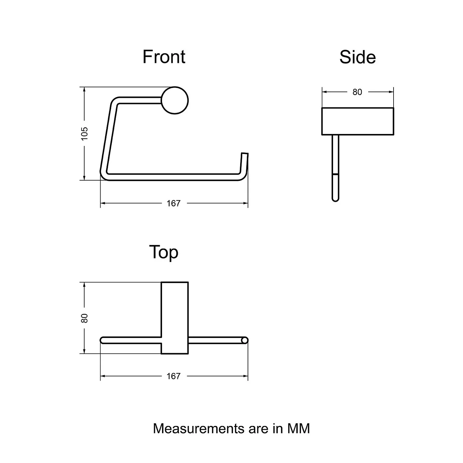 Square Toilet Roll Holder - Black - Image 3