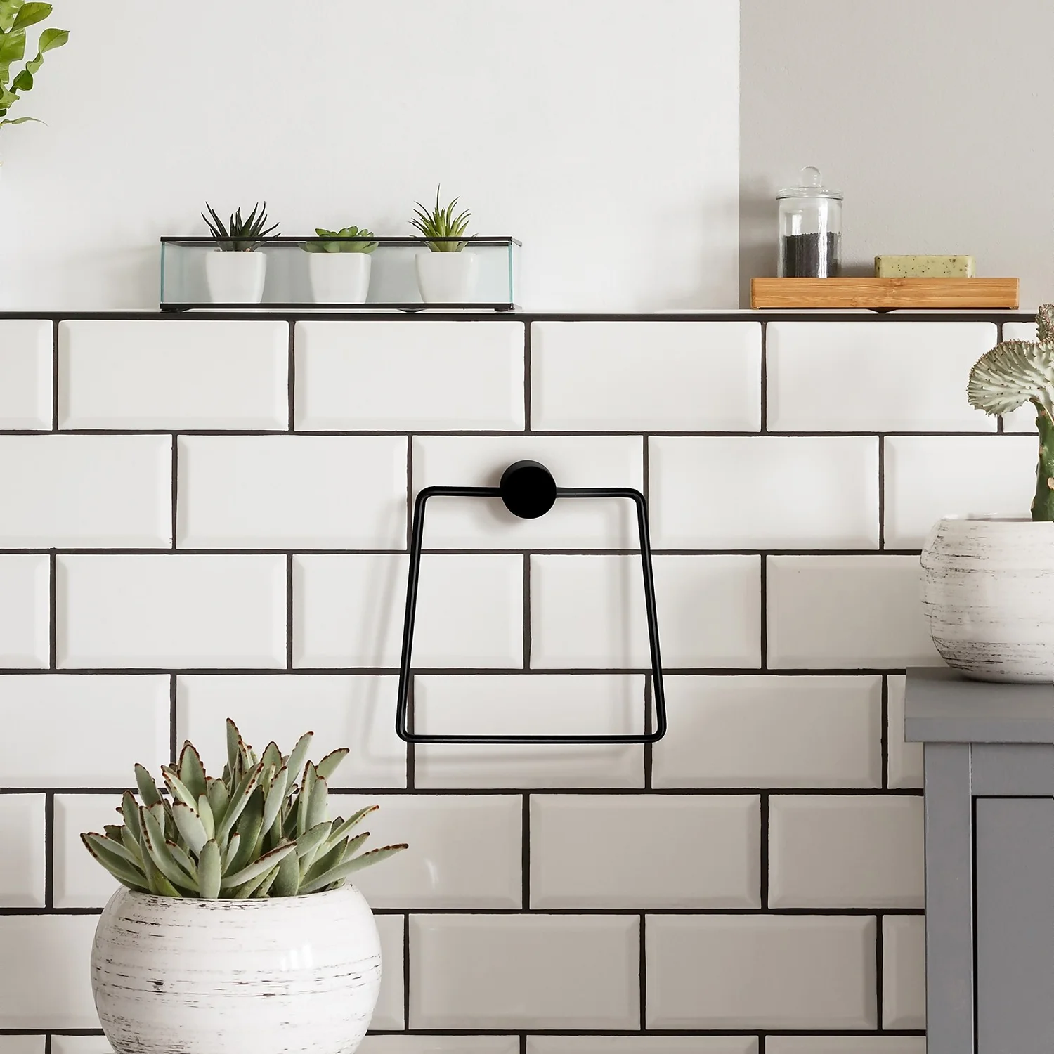 Square Towel Ring - Black - Image 2