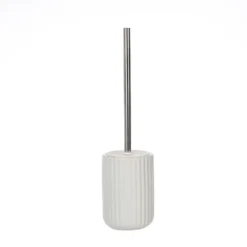 Ceramic Toilet Brush - White Ridged