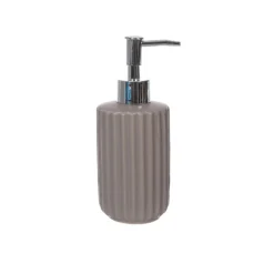 Ceramic Soap Dispenser - Grey Ridged