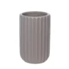 Ceramic Toothbrush Holder - Grey Ridged