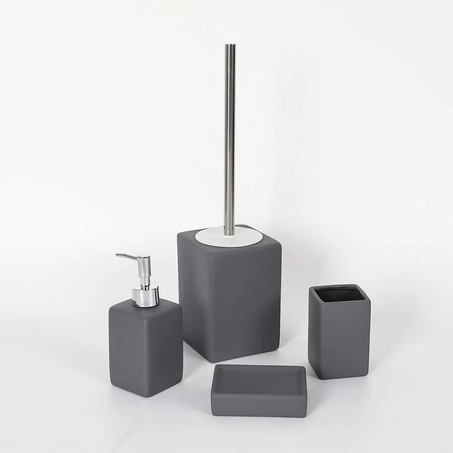Ceramic Soap Dispenser - Grey - Image 2
