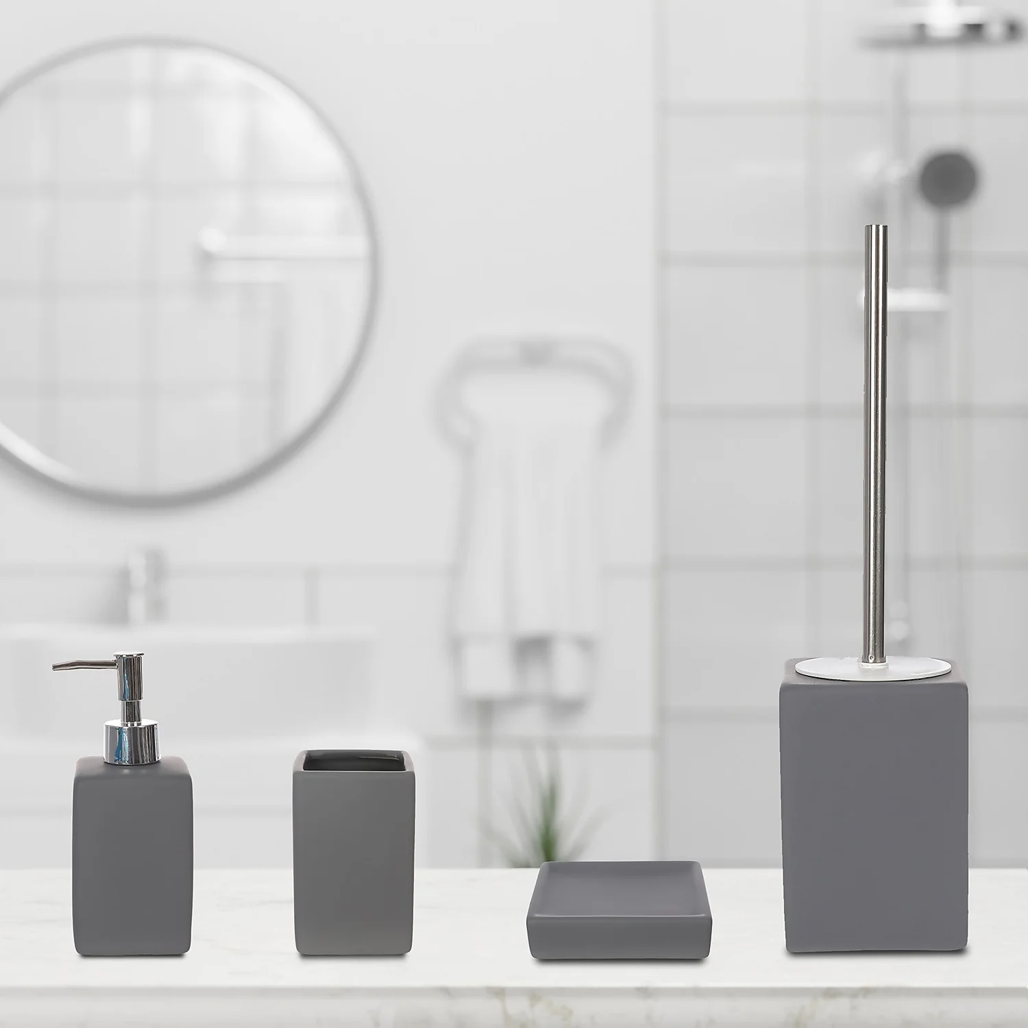 Ceramic Toothbrush Holder - Grey - Image 3