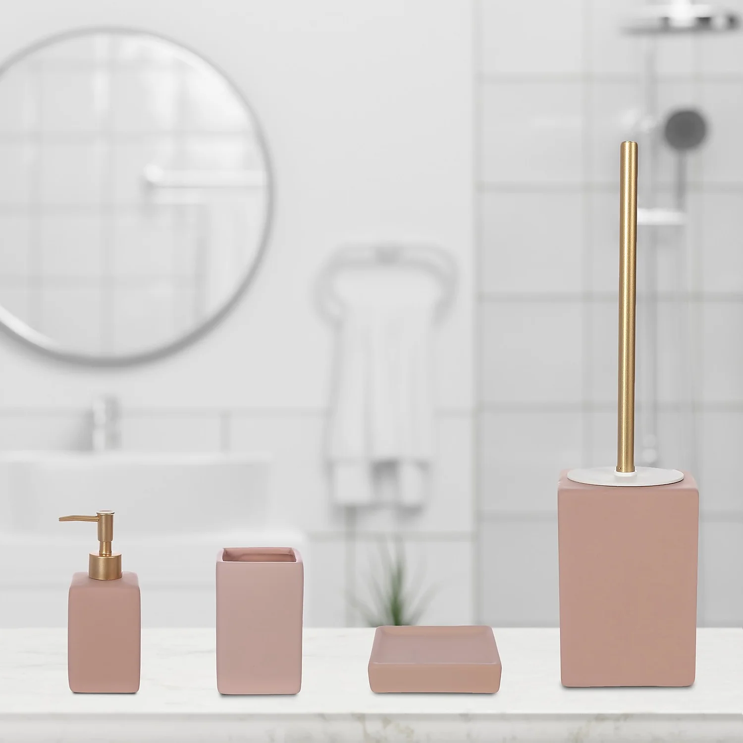 Ceramic Toilet Brush - Blush Pink - Image 3