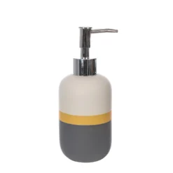 Ceramic Soap Dispenser - Ochre And Grey