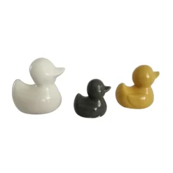 Ochre And Grey Trio Of Ceramic Ducks