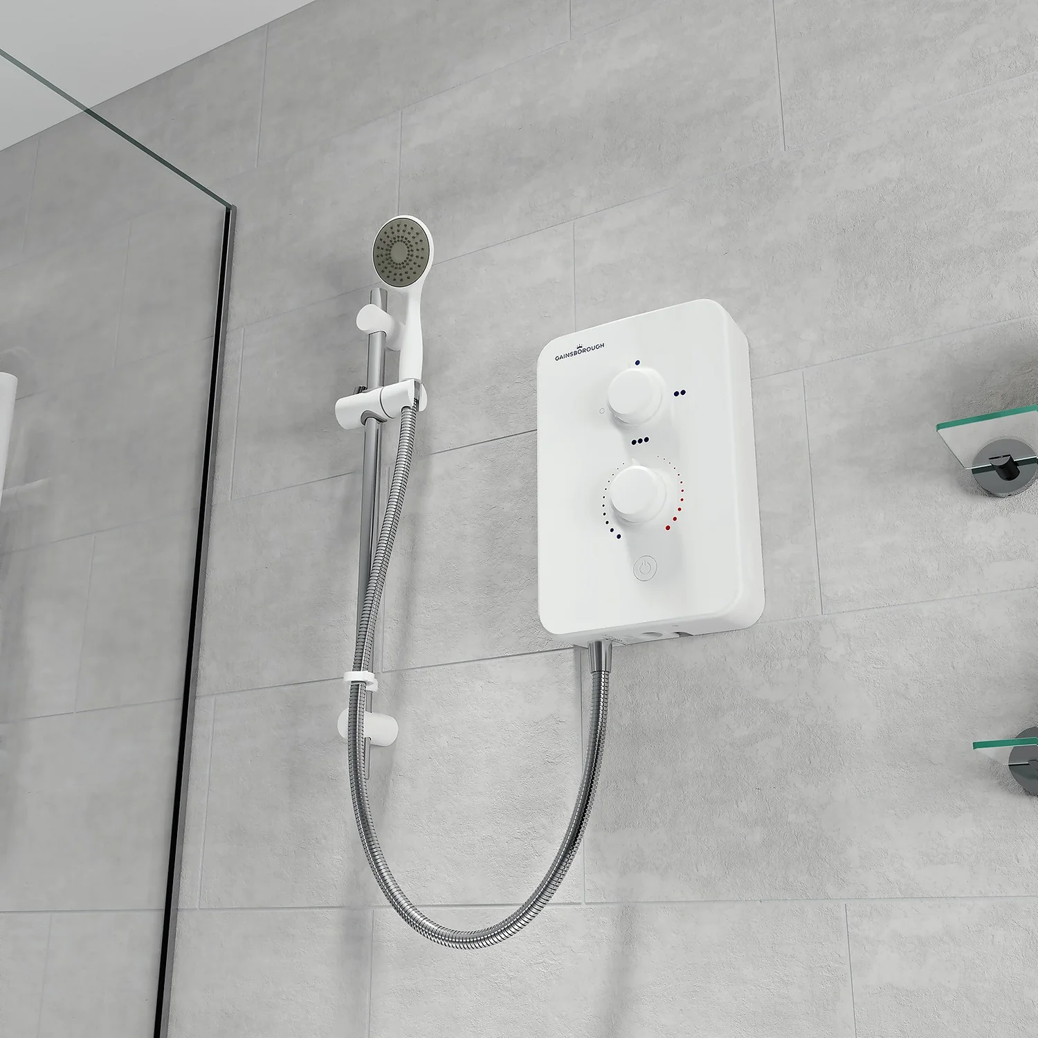 Gainsborough SLIM MONO 8.5kw Electric Shower - White - Image 3