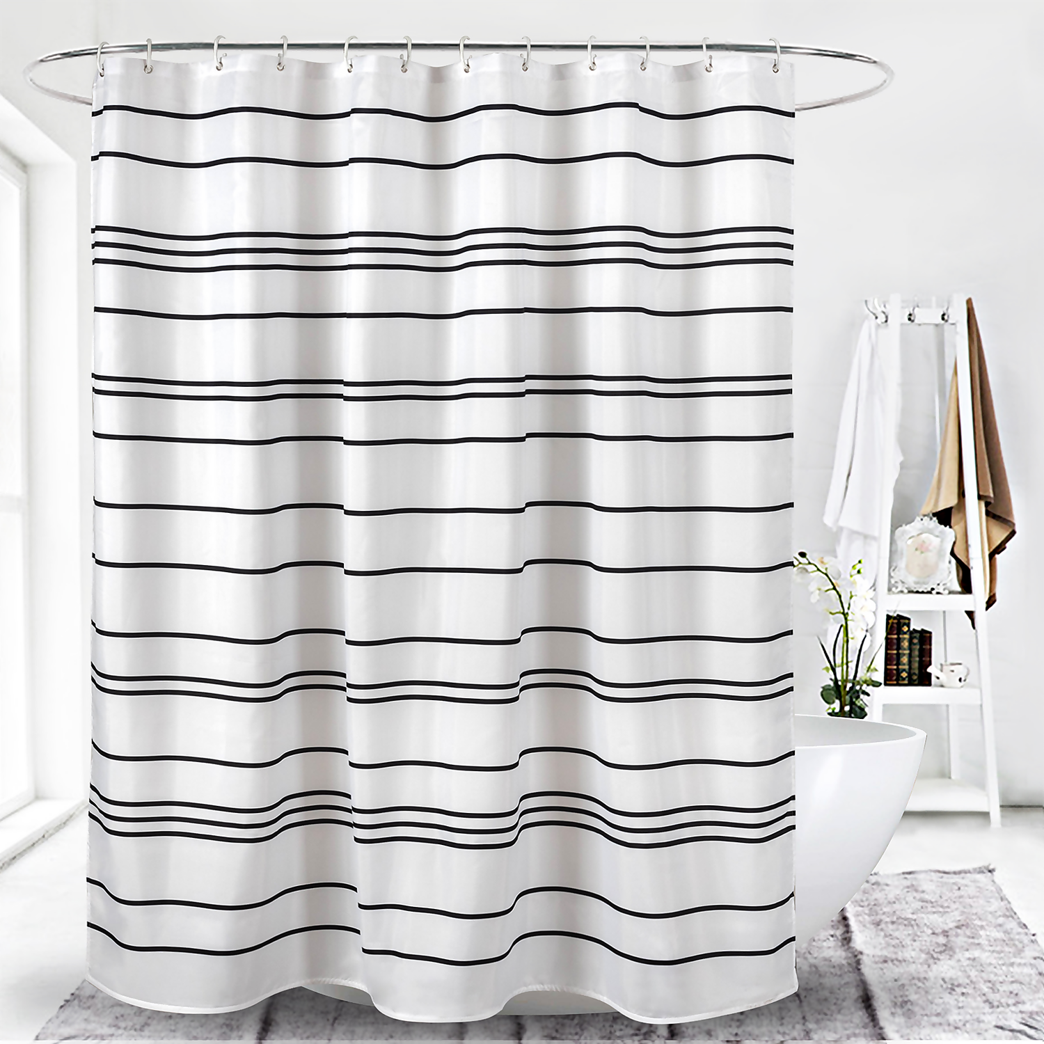 Homebase Irregular Stripe Shower Curtain - Image 2