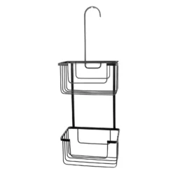 Homebase 2 Tier Shower Basket - Black