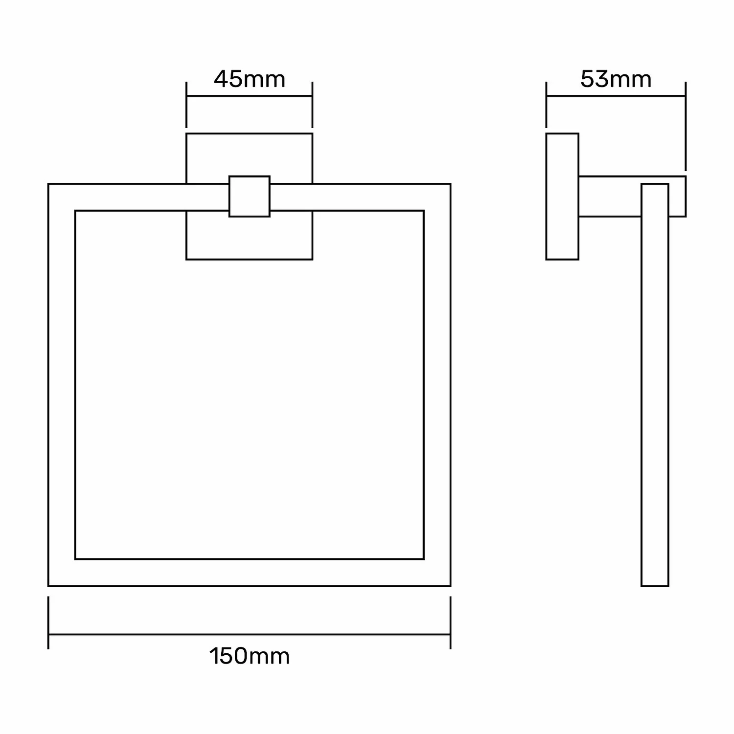 Homebase Towel Ring Square - Black - Image 3