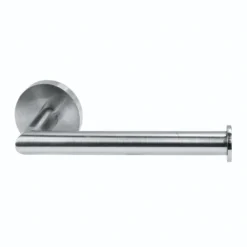 Homebase Toilet Roll Holder Fixed Round - Brushed Steel