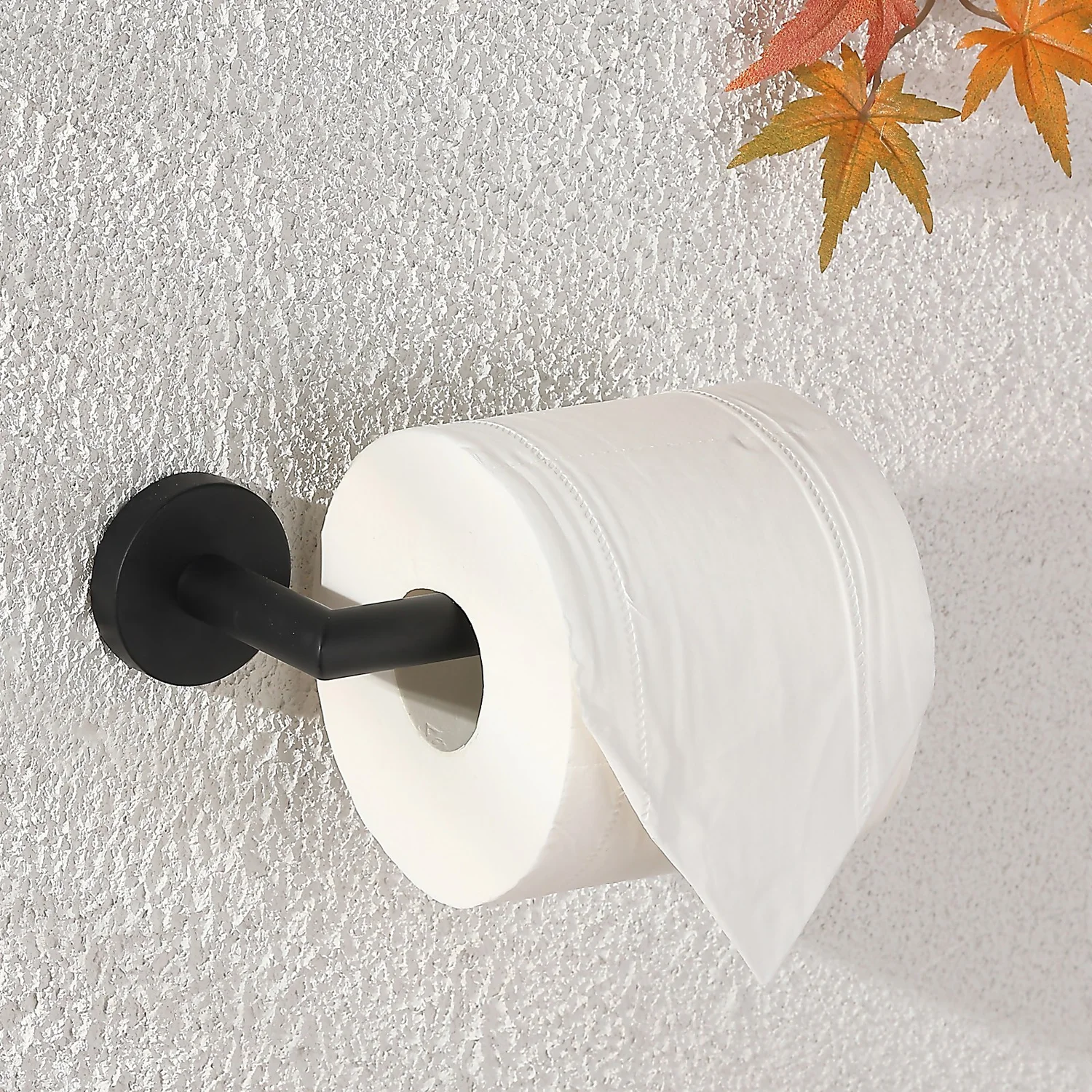 Homebase Toilet Roll Holder Fixed Round - Black - Image 2