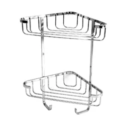 Homebase 2 Tier Corner Basket - Chrome