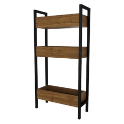 Homebase 3 Tier Bathroom Storage Caddy - Mango Oak & Black