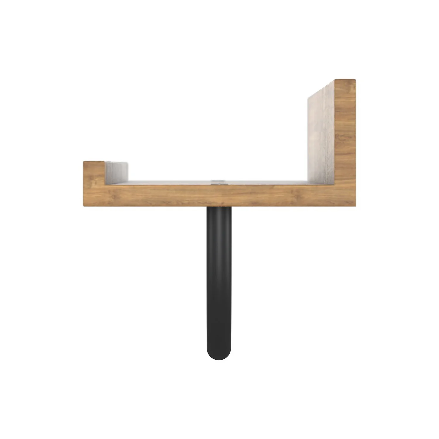 Bathroom Wall Shelf & Hanging Towel Rail - Mango Oak & Black - Image 4