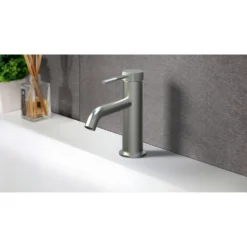 Knurled Basin MonoBloc Basin Mixer - Brushed Nickel