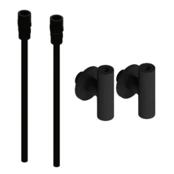 Aqualona Designer Exposed Basin Isolation Valves And Extensions - Matt Black