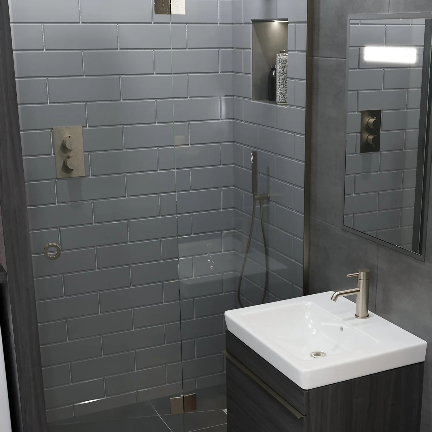 Thermostatic 1 Way Shower Valve - Brushed Nickel Finish - Image 3