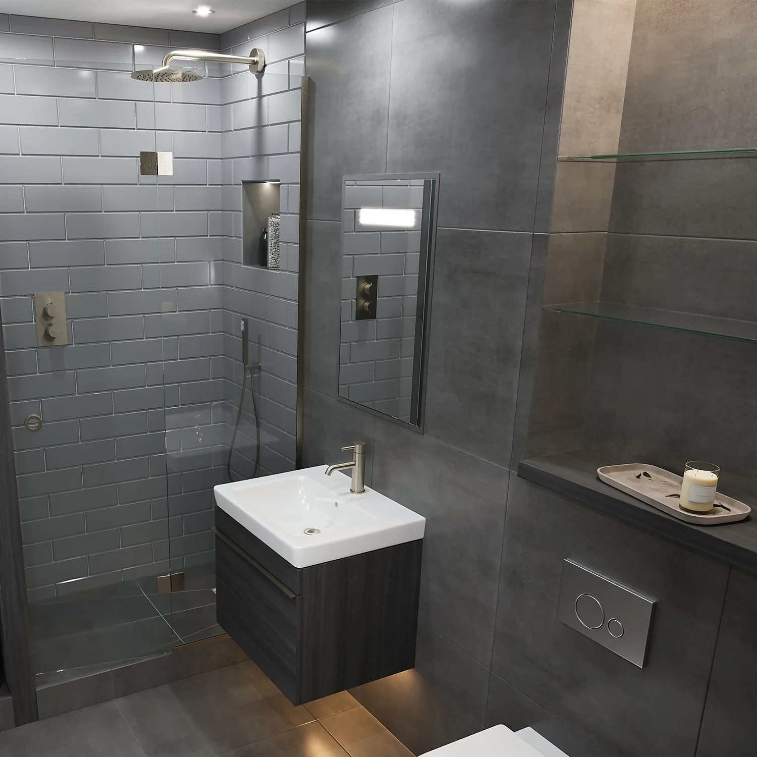 Thermostatic 1 Way Shower Valve - Brushed Nickel Finish - Image 2