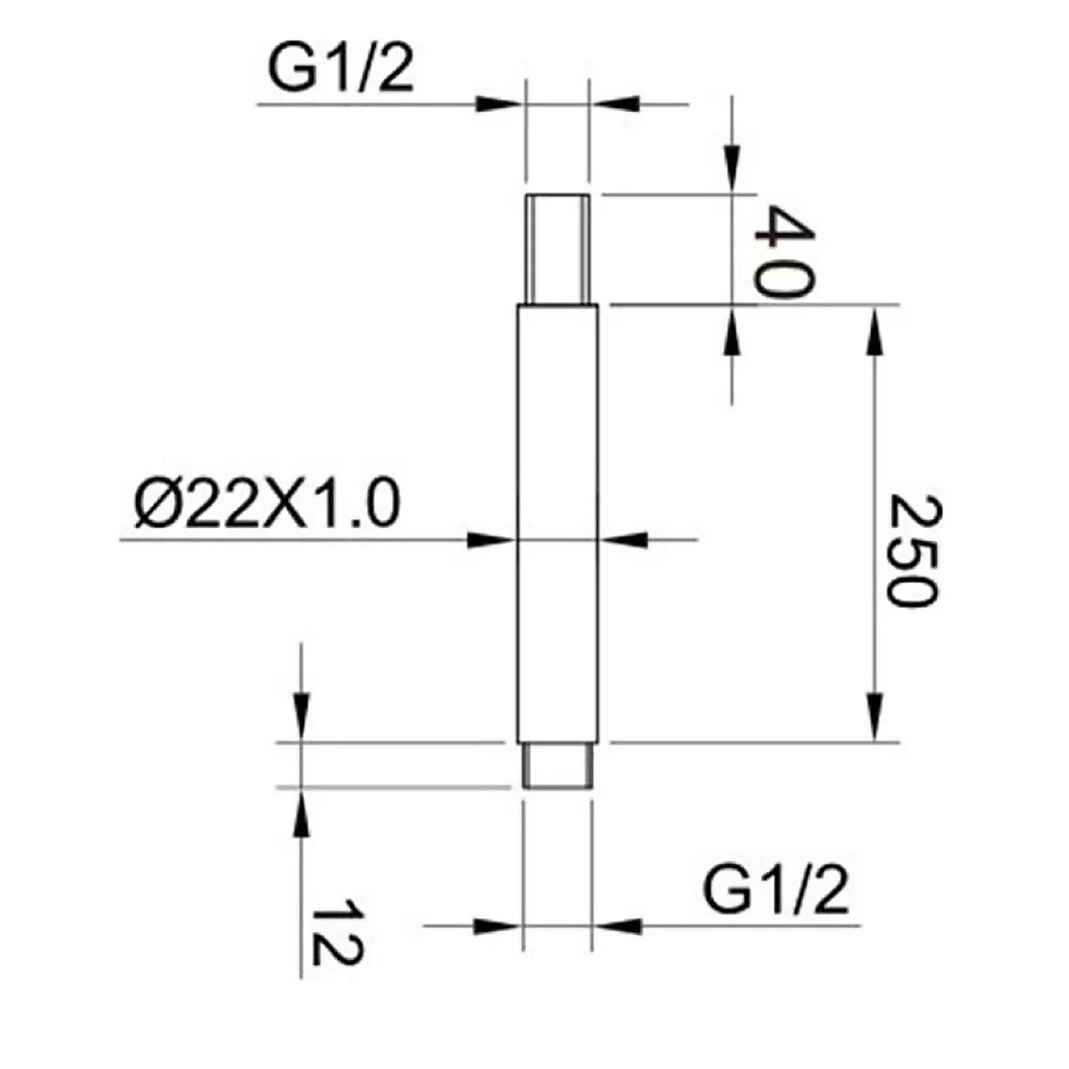 Bathstore Noir Matt Black 250mm Round Shower Head With Ceiling Arm - Image 5