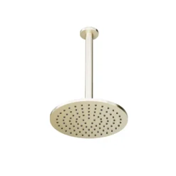 Bathstore Brushed Nickel 250mm Round Shower Head With Ceiling Arm