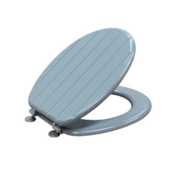 Wooden Tongue & Groove Toilet Seat - Grey